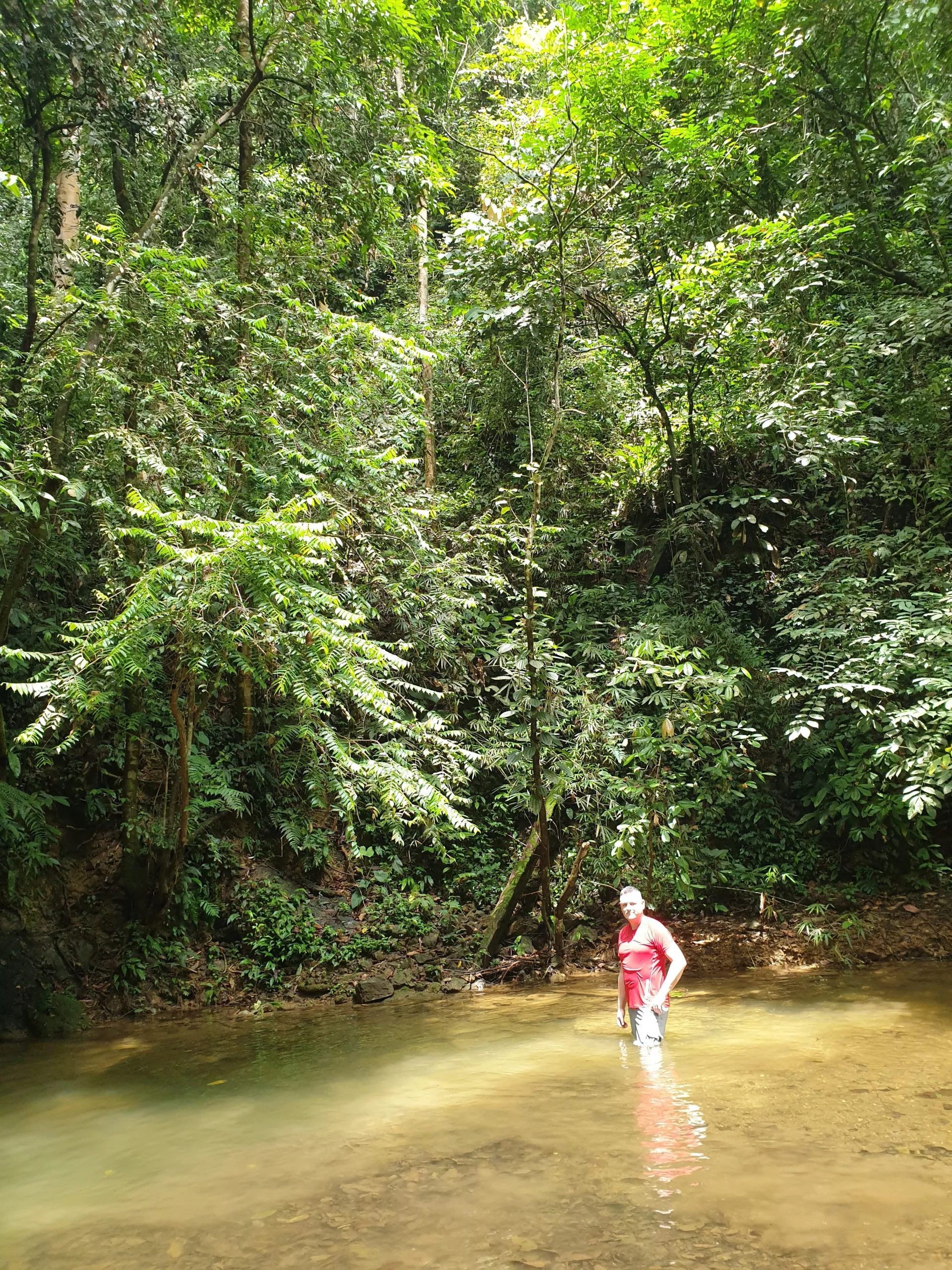 Mike exploring the river