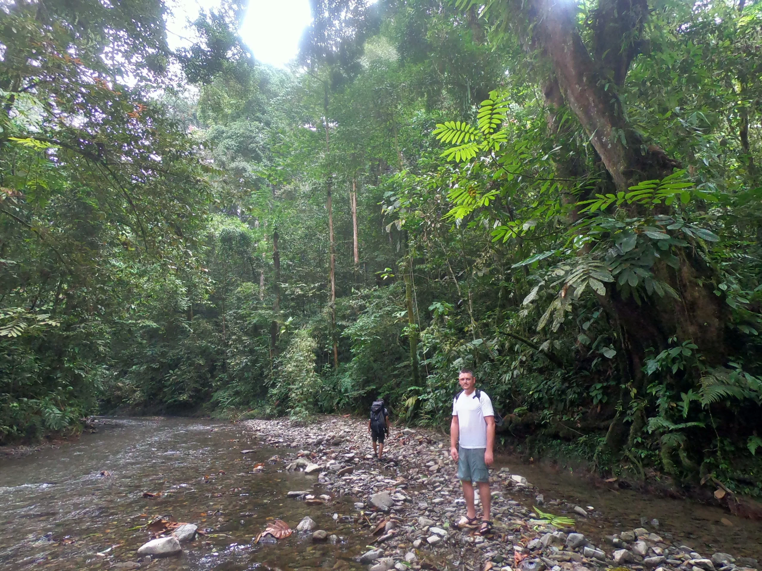 Mike on the trek, Jungle trek Sumatra Indonesia