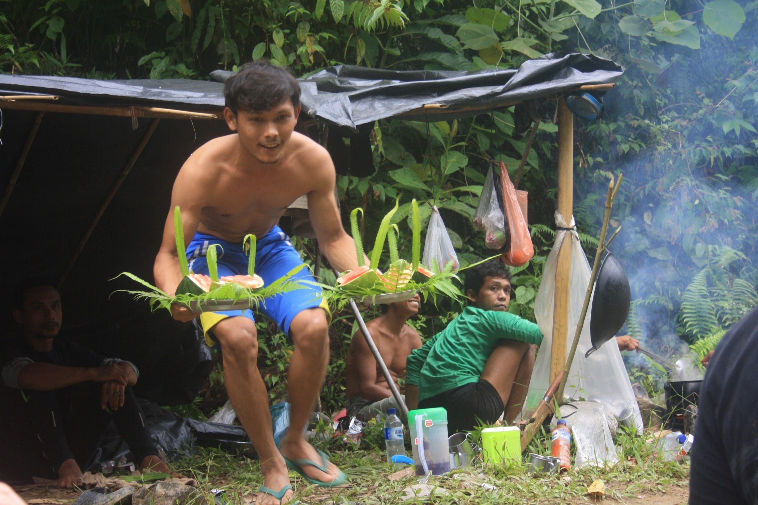 The young guide bringing us our food