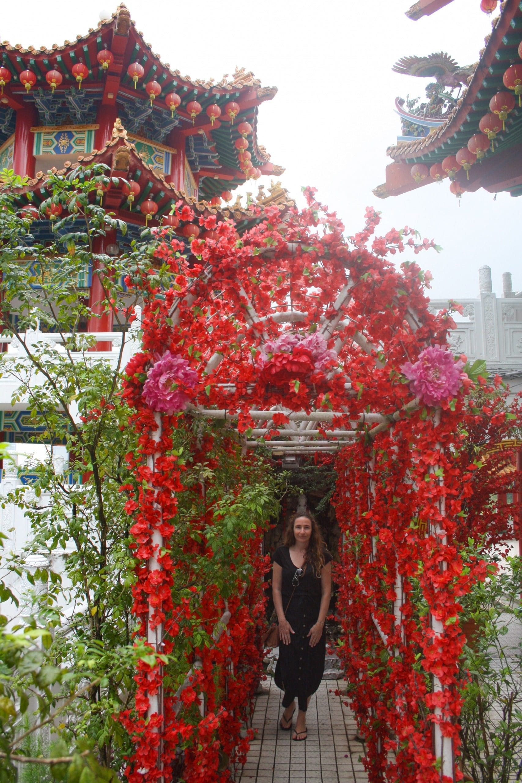 Beautiful features in the gardens of the temple