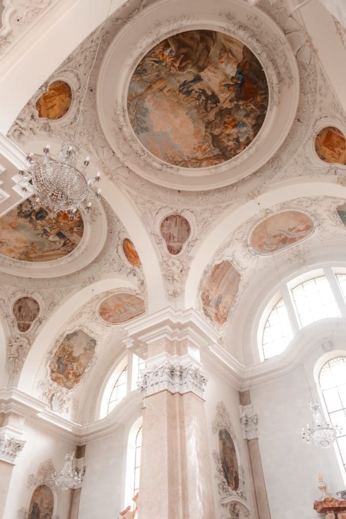 Ceiling of the church, Fussen, real life Disney fairy tale town