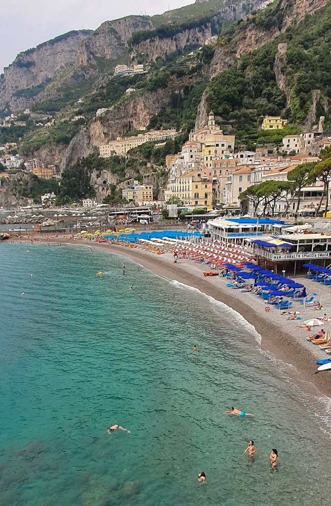 views of the beach walking back from Atrani