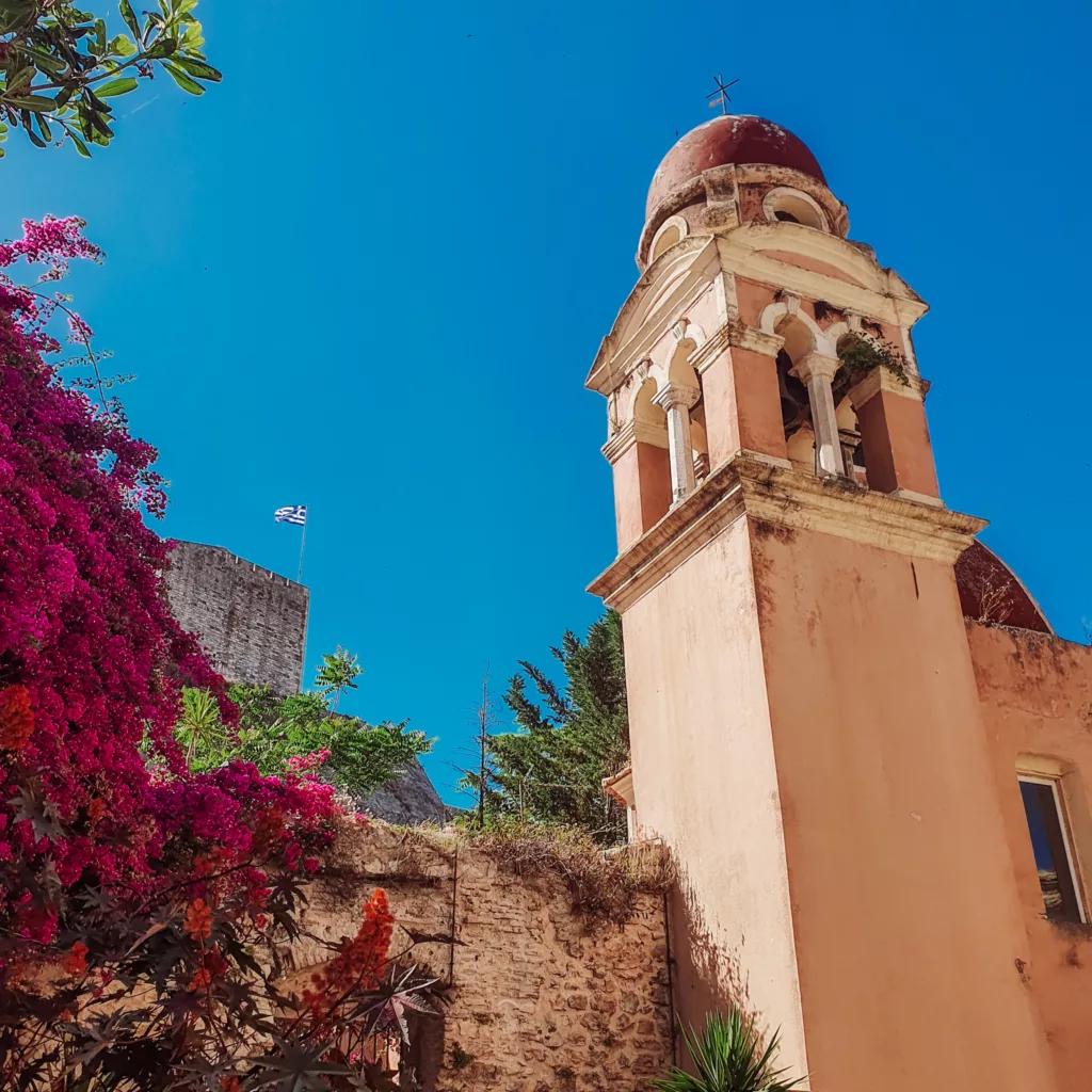 The bell tower of the Saint Spyridon Church