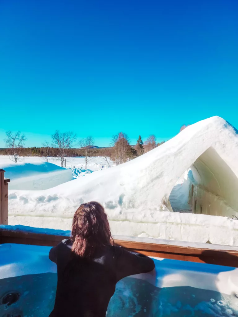 The outdoor jacuzzi at Arctic Snow Hotel Lapland Finland