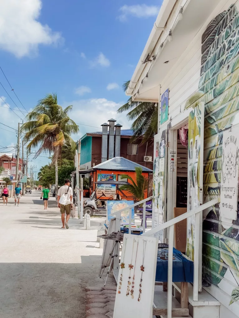 strolling the sandy streets of Caye Caulker