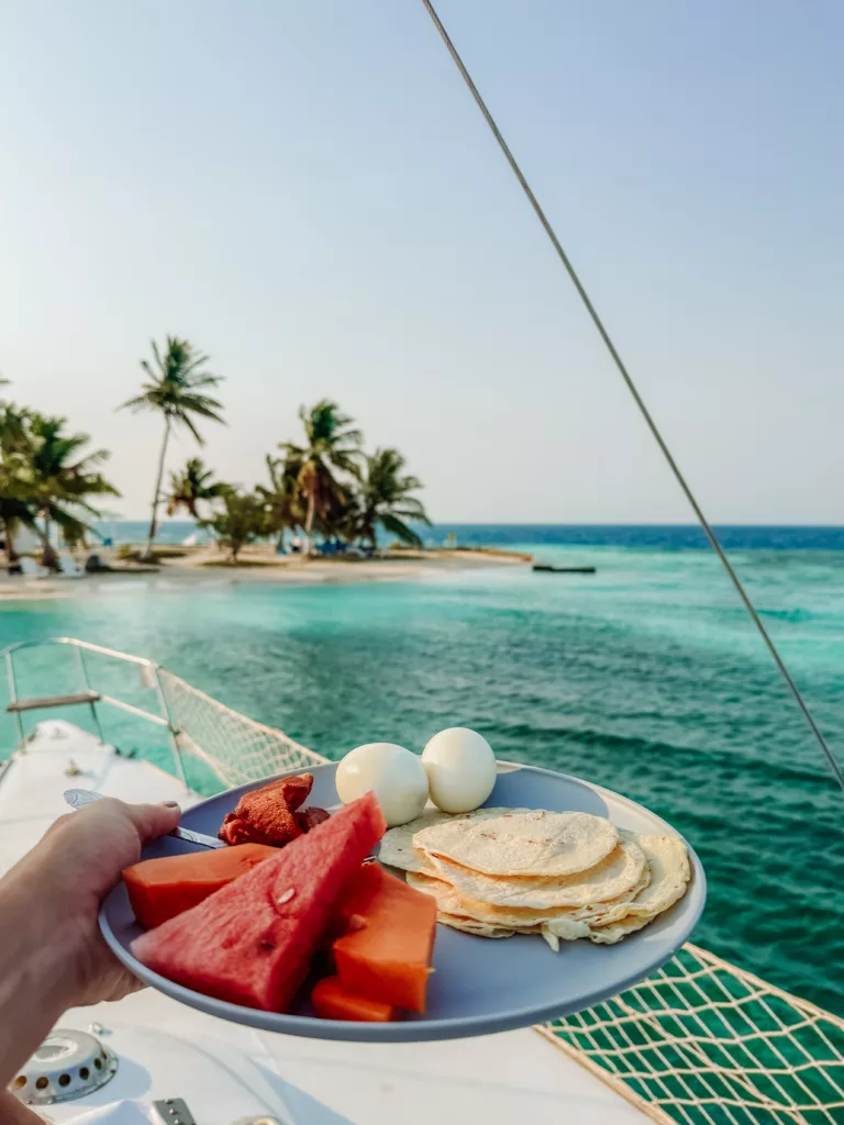 breakfast on the boat with Ragga Sailing Adventures