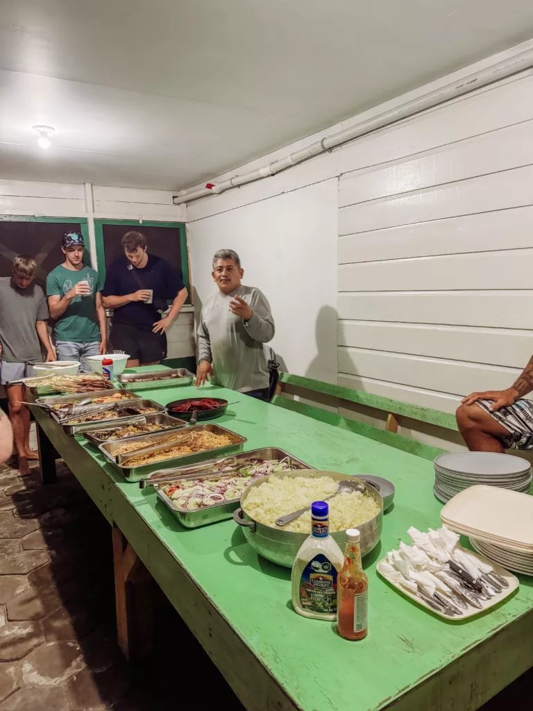 Chef Linton creating the best meals for dinner on the Ragga Sailing Adventure