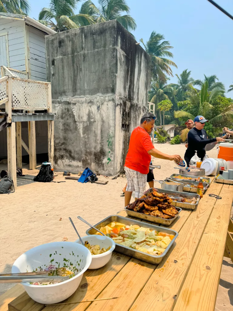 Chef Linton creating the best beach bbq on the Ragga Sailing Adventure