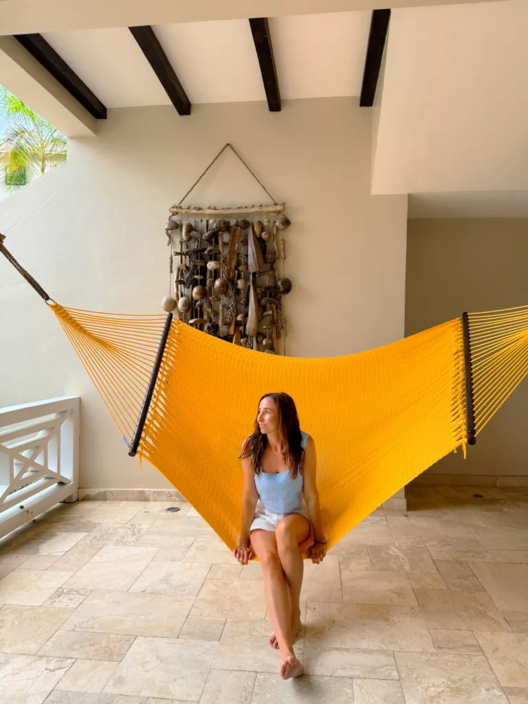 the front porch of our room at The Lodge at Jaguar Reef Belize