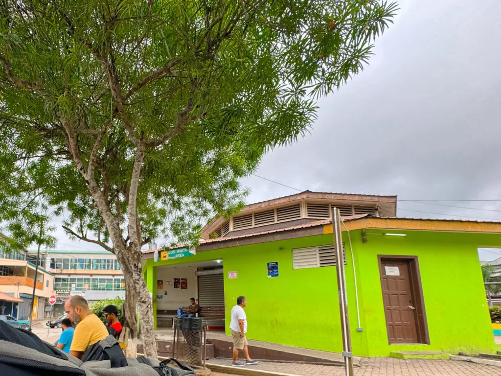 bus stop at San Ignacio belize