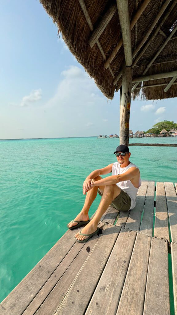 Mike at Bacalar lagoon Mexico