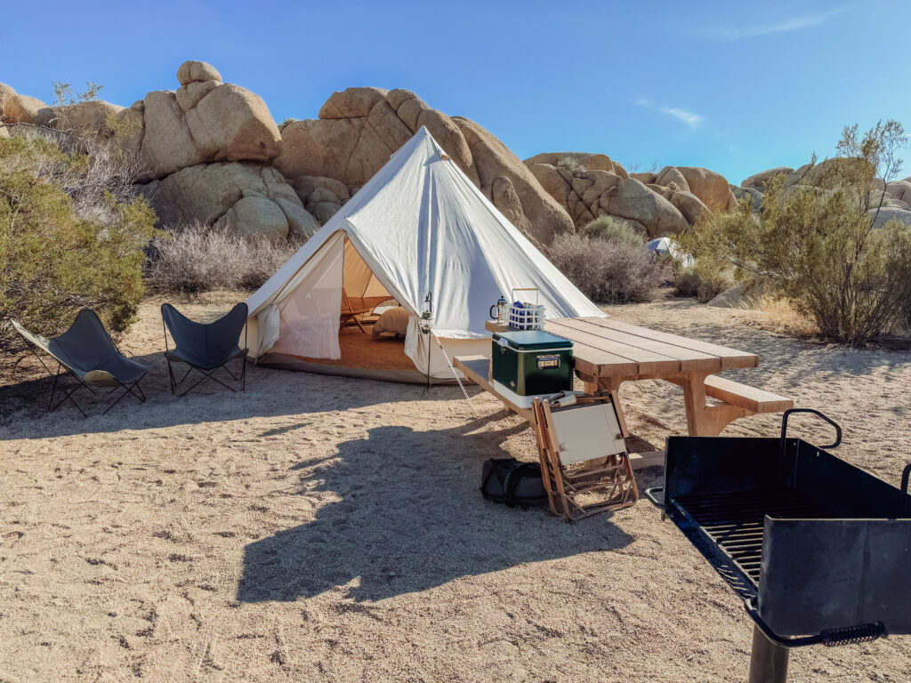 the best camp set up glamping in Joshua Tree