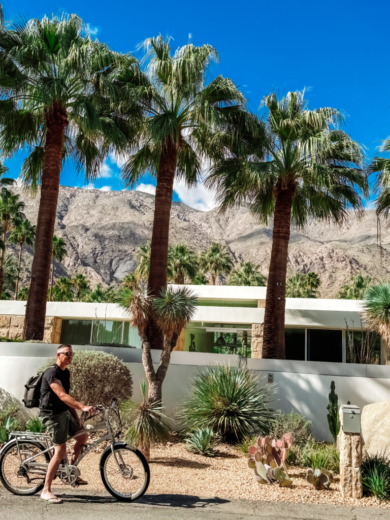 riding around Palm Springs on bikes is the best
