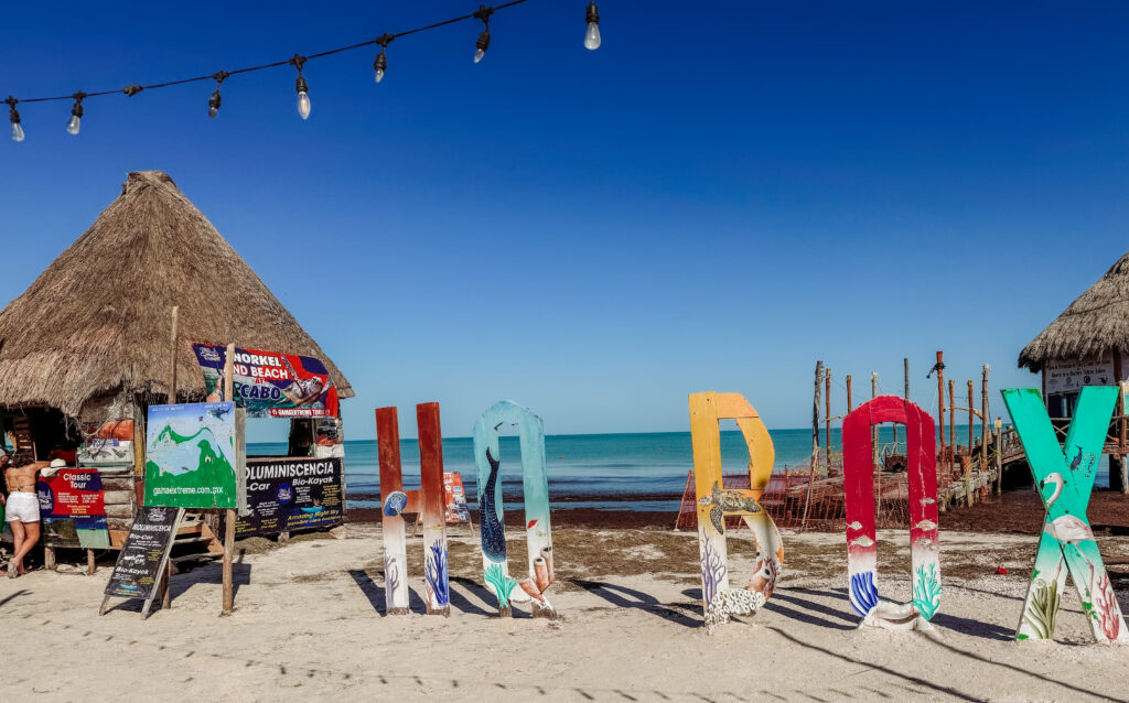 Big Isla Holbox Letters on the beach Mexico