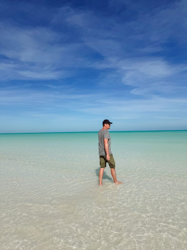 walking out to Playa Mosquito Isla Holbox Mexico