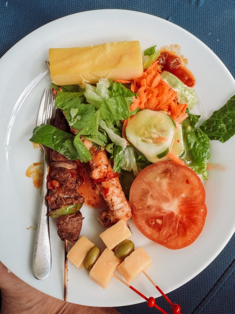 BBQ lunch on our snorkelling cruise in Aruba