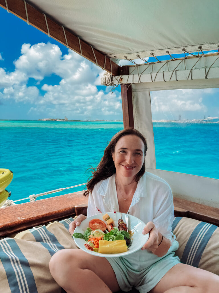 BBQ lunch on our snorkelling cruise in Aruba