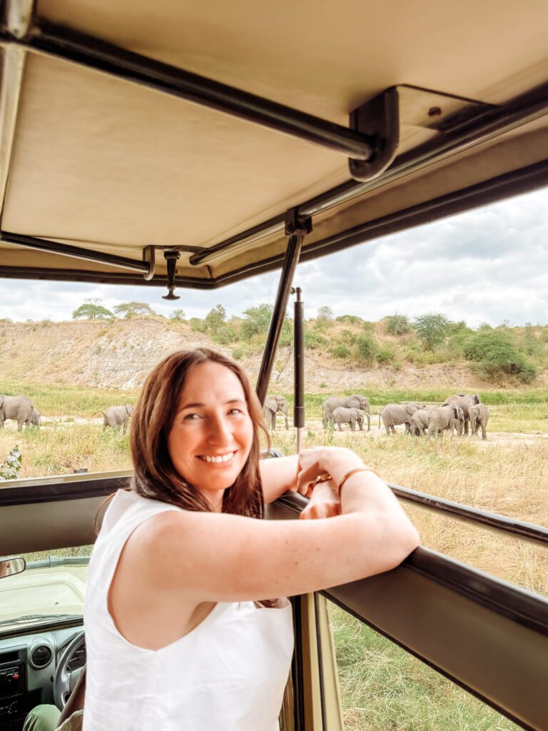 Kelly watching the elephants at Tarangire National Park on our African Serengeti Safari