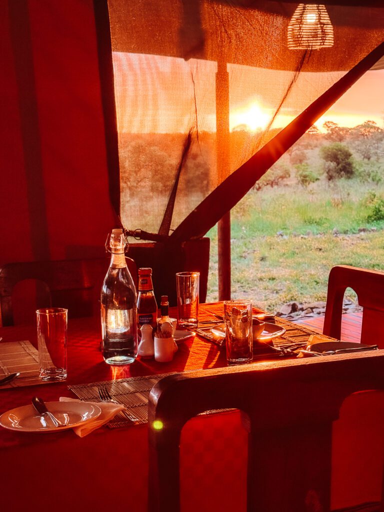 Sunrise breakfast in the Serengeti