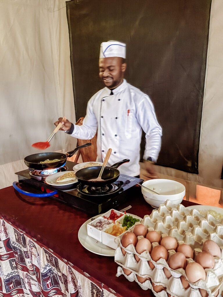 Breakfast at Safari Haven Tented camp on our African Serengeti Safari