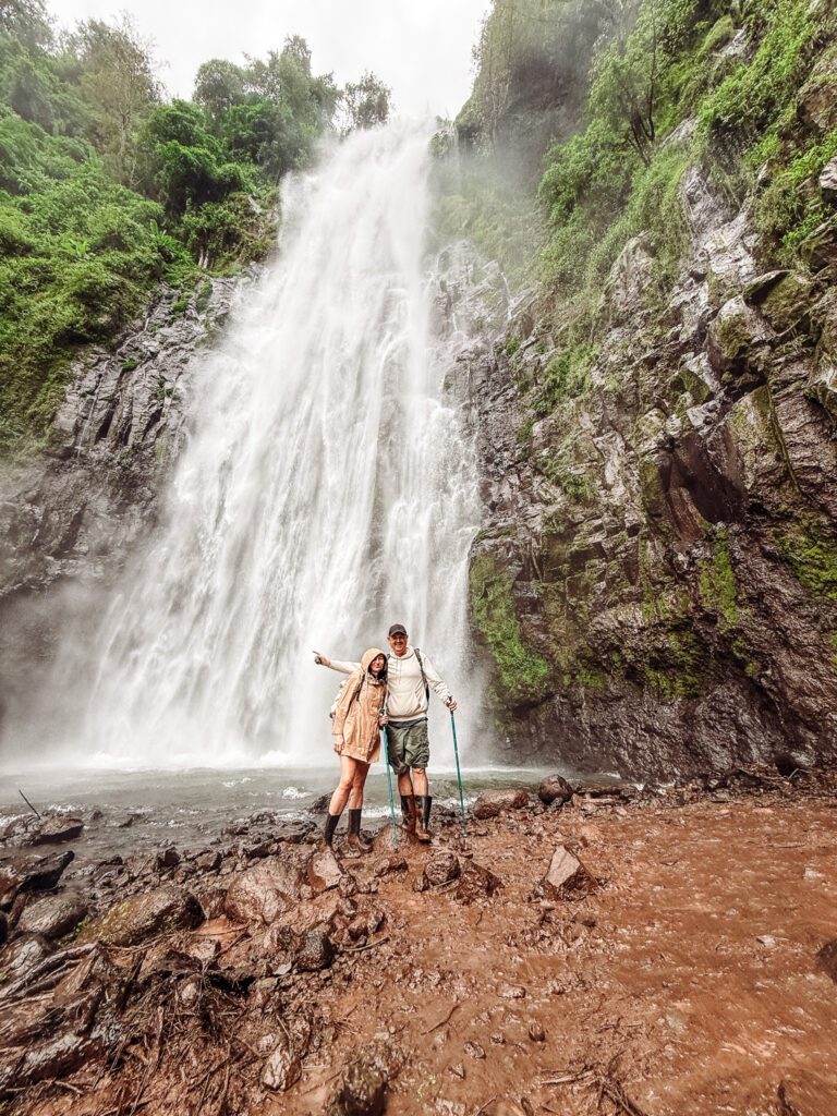 The waterfall on the foothills of Mt Kilimanjaro