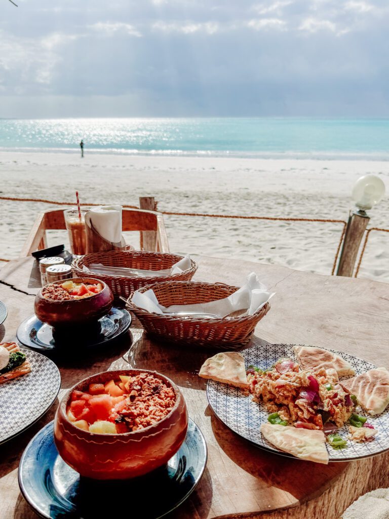 Beachfront breakfast at Paje Zanzibar at The Nest