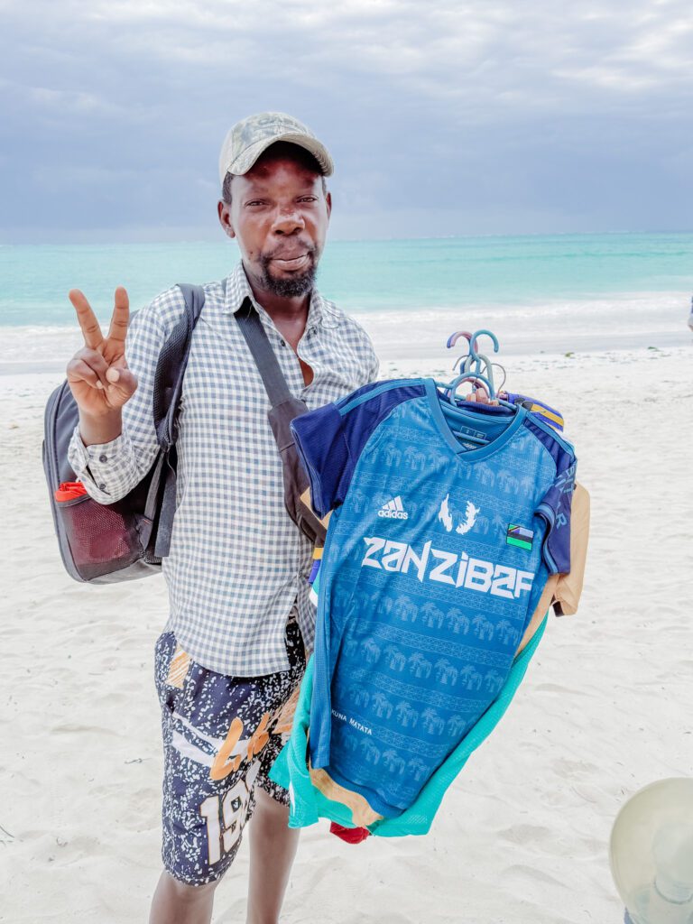 David, a really nice souvenir seller on Paje Beach