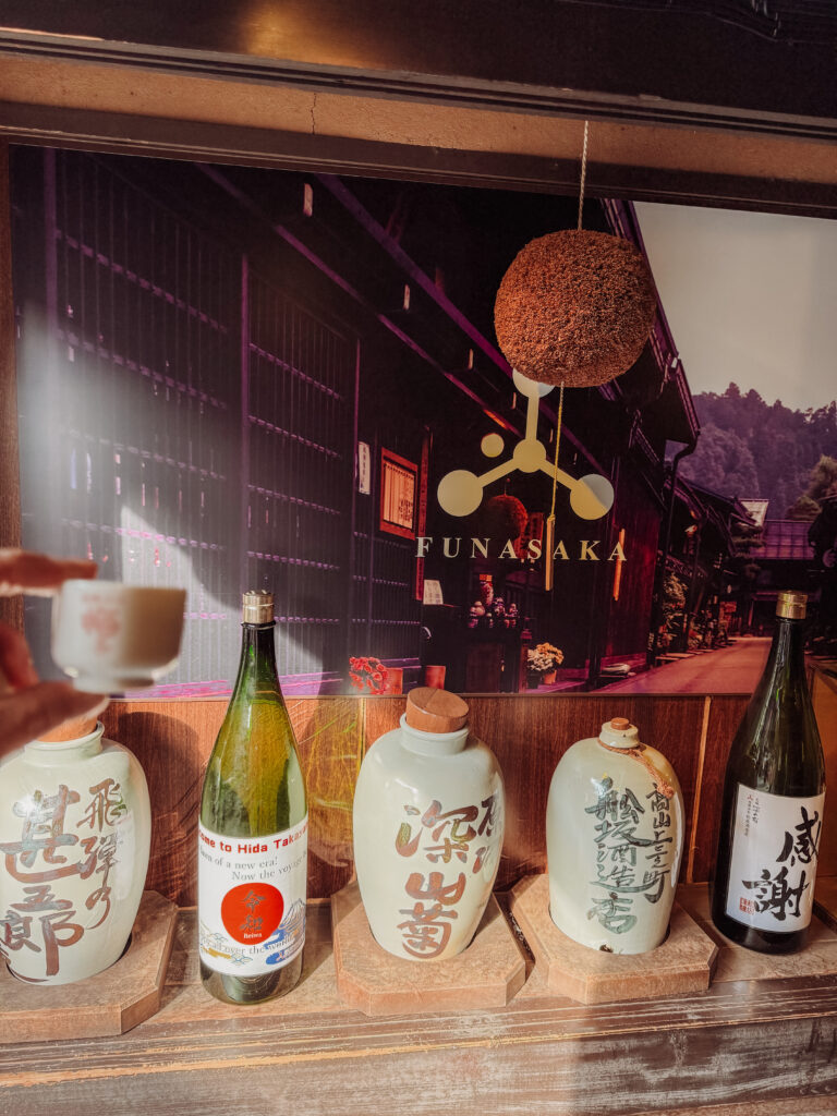 sake tasting in Takayama Japan