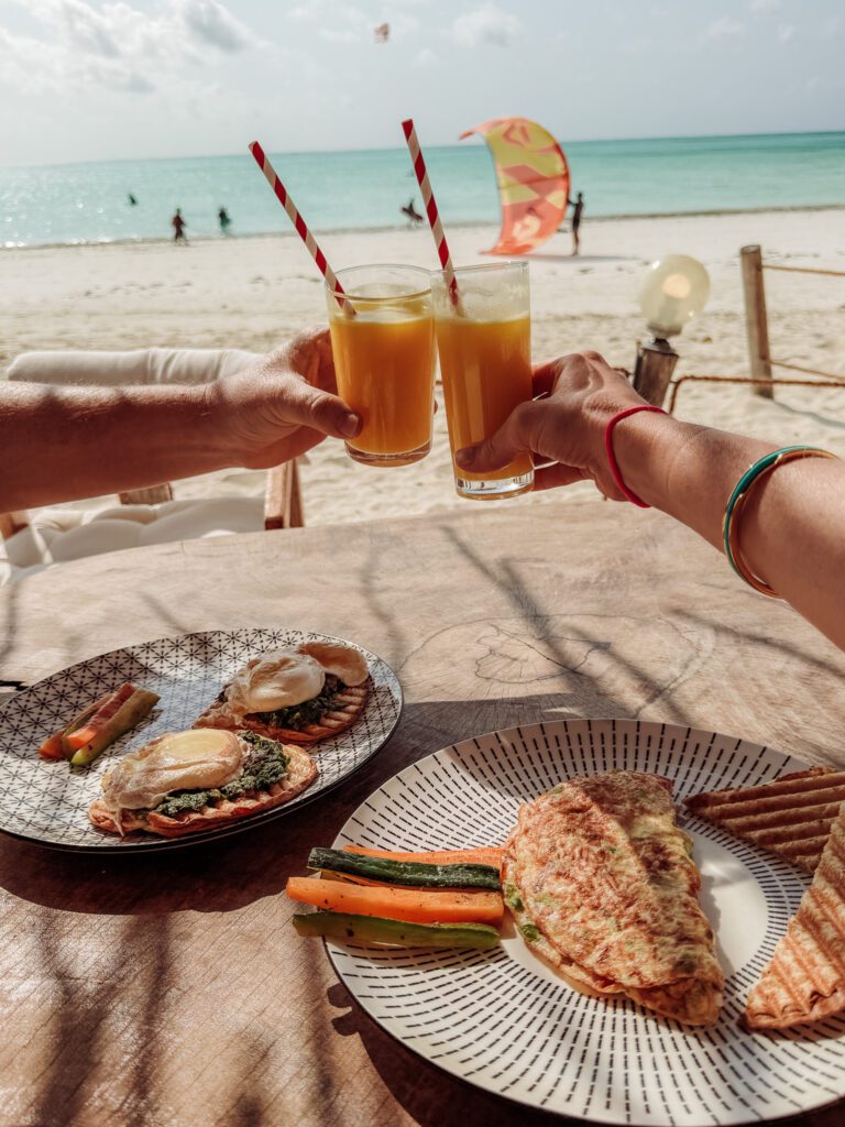 Beachfront breakfast at Paje Zanzibar at The Nest