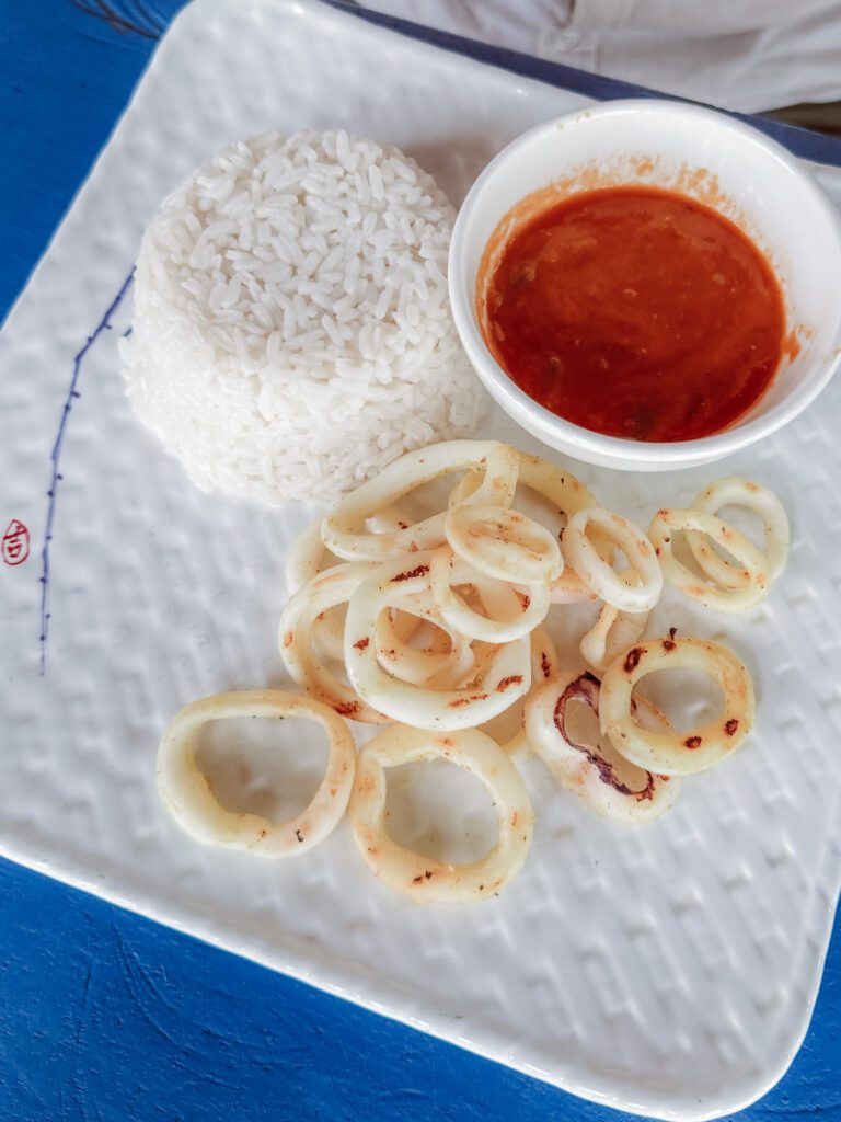 local food at Abbys seafood restaurant