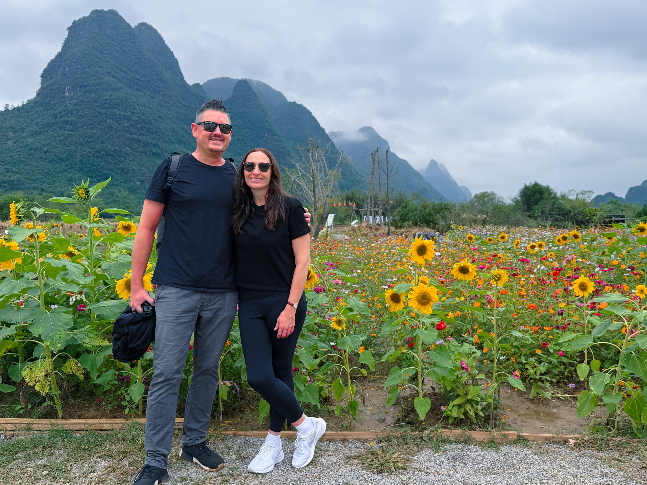 flowers Yangshuo river countryside China