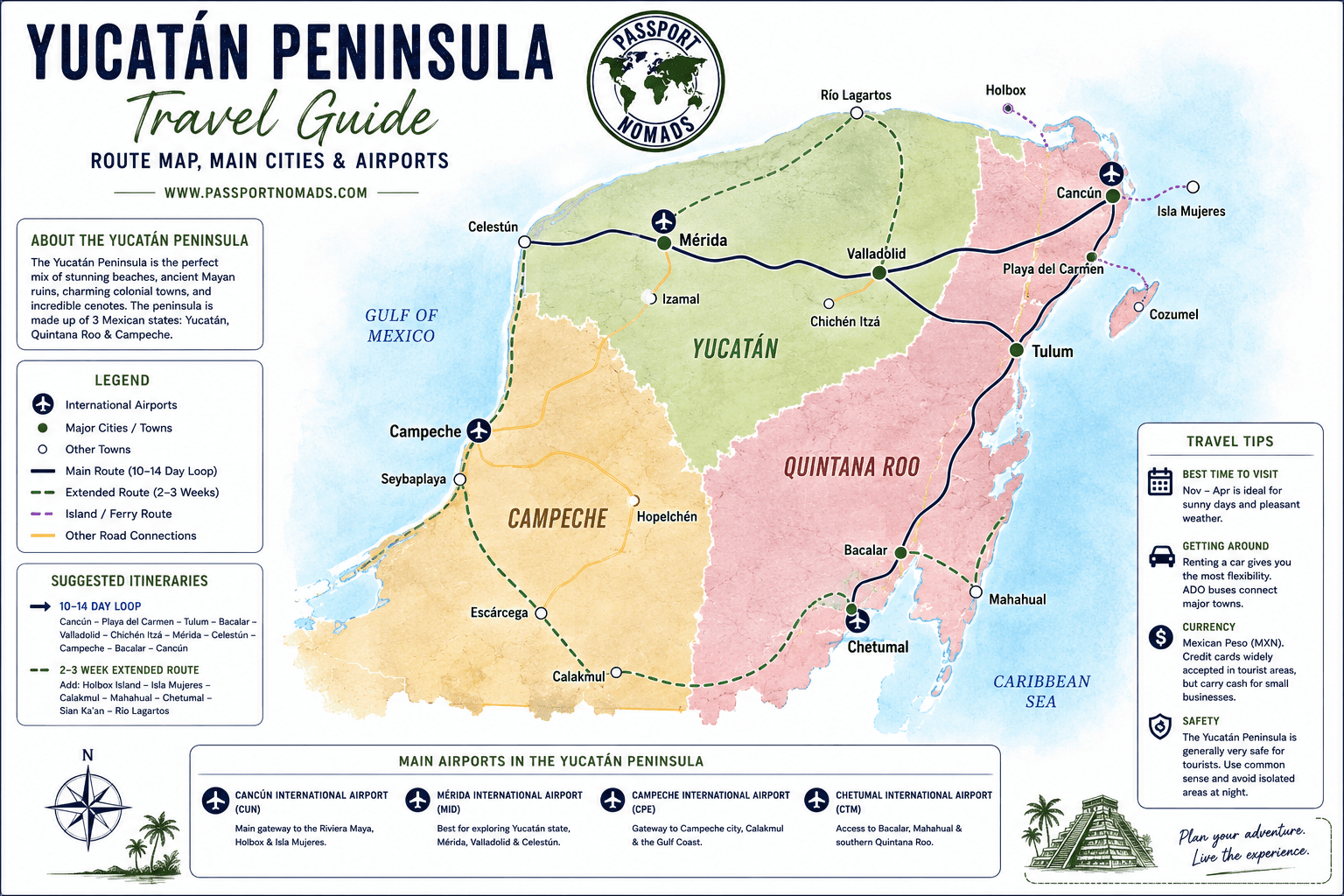 Yucatan peninsula map