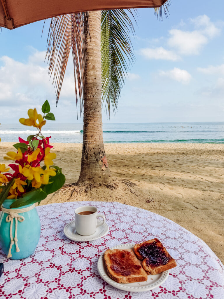 breakfast on the beach of azul pitaya beachfront hotel in sayulita, mexico