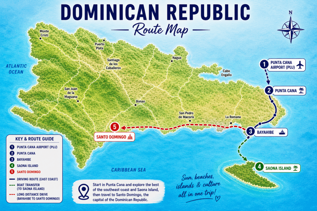 Dominican Republic  Itinerary Map