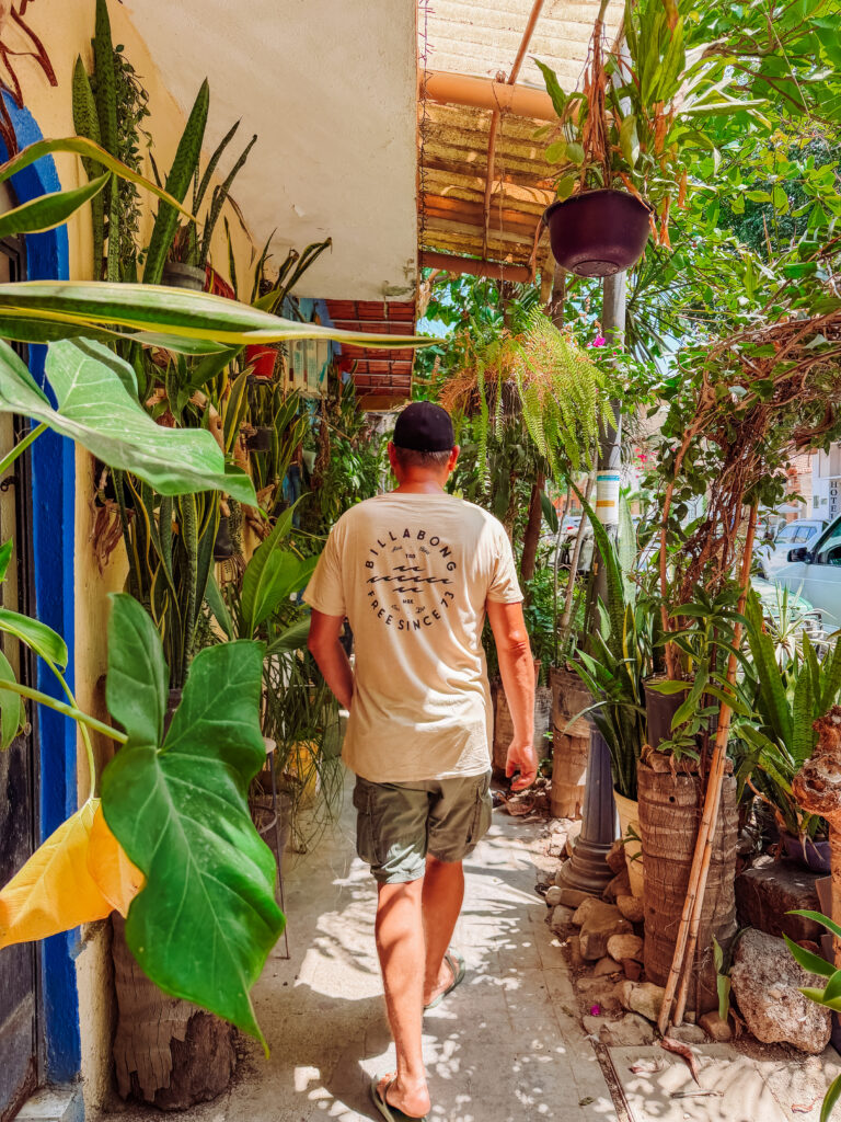 mike walking the streets of san pancho near sayulita
