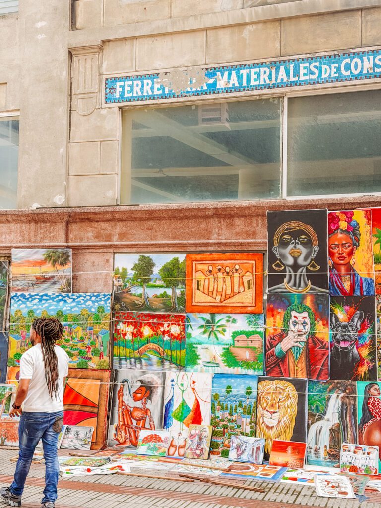 art work for sale on streets of santo domingo