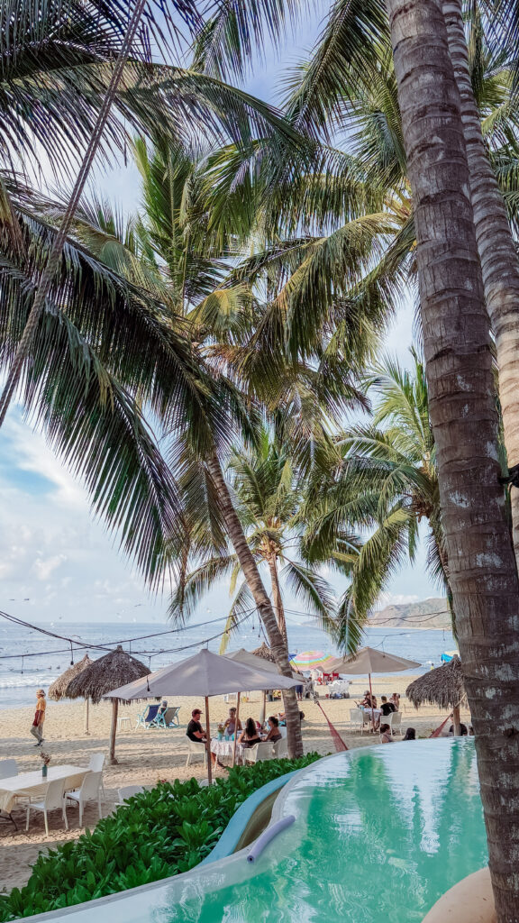 beautiful gardens and beach view of azul pitaya hotel sayulita mexico