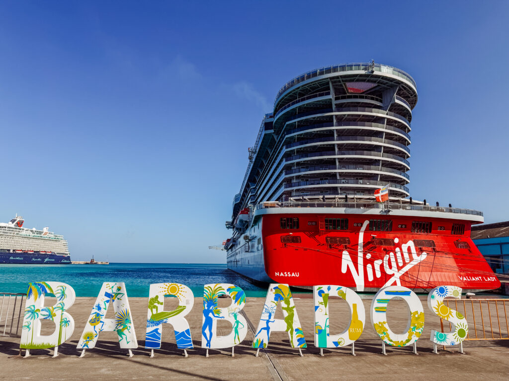 our virgin voyages cruise at barbados cruise terminal