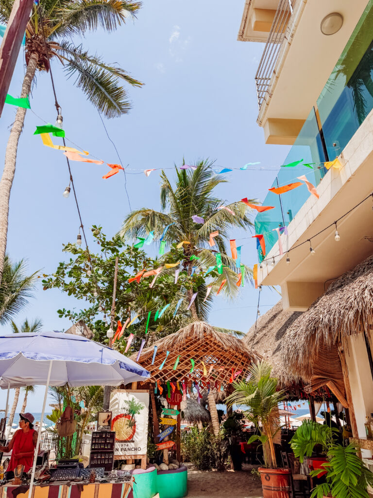 beachfront market at san pancho in riviera nayarit mexico