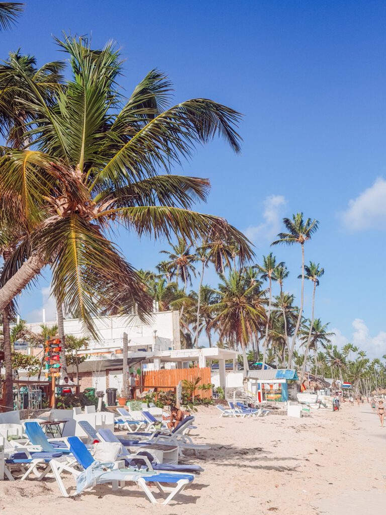 beachfront hotel sun beds punta cana dominican republic