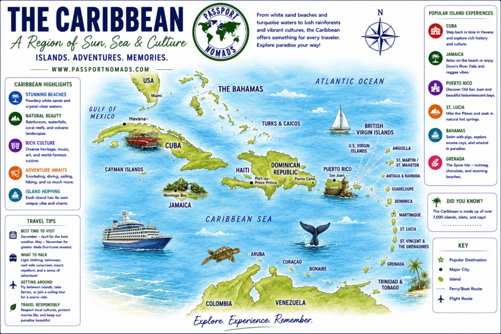 map of the caribbean islands