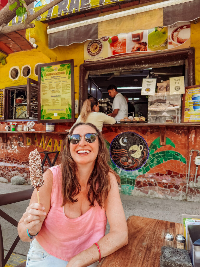 kelly with the famous sayulita choco banana mexico