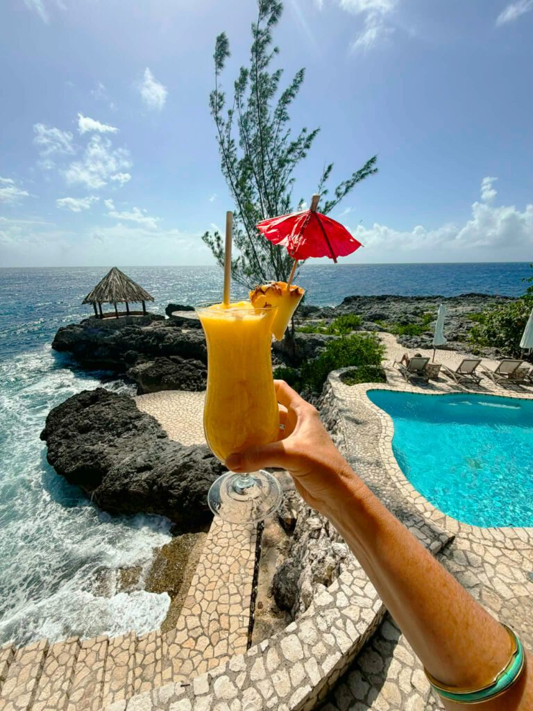 cocktails on the cliffs at negril jamaica