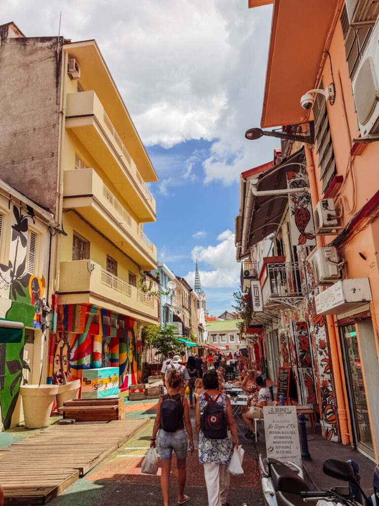 busy cafe streets in martinique
