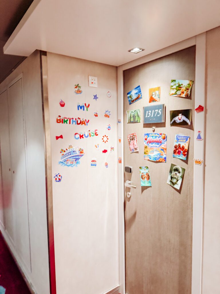 doors are decorated on cruise ships with magnets for birthdays or celebrations