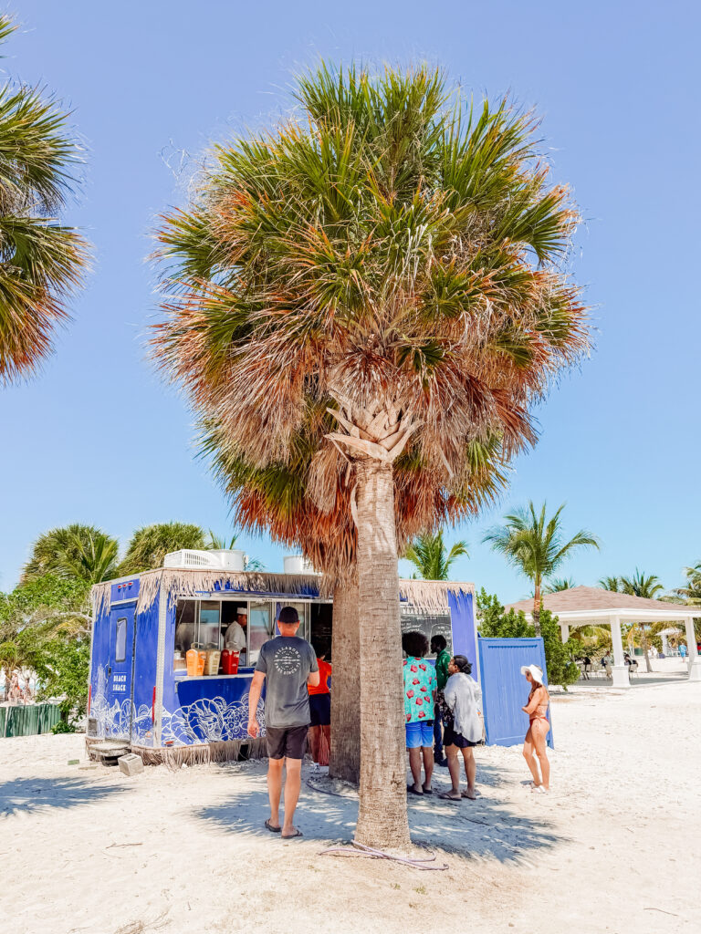 lots of food trucks were dotted around the island on ocean cay, the food was inlcuded