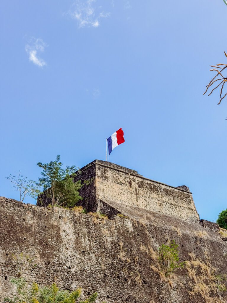 the flag on top of the fort in martinique