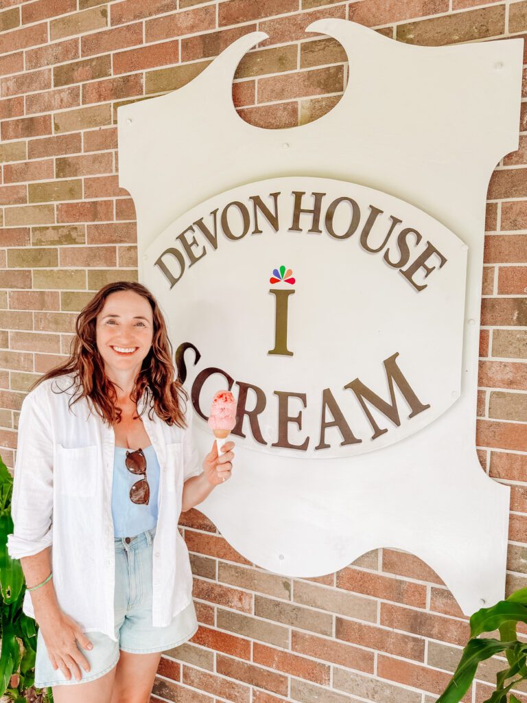 kelly with devon house ice cream kingston jamaica