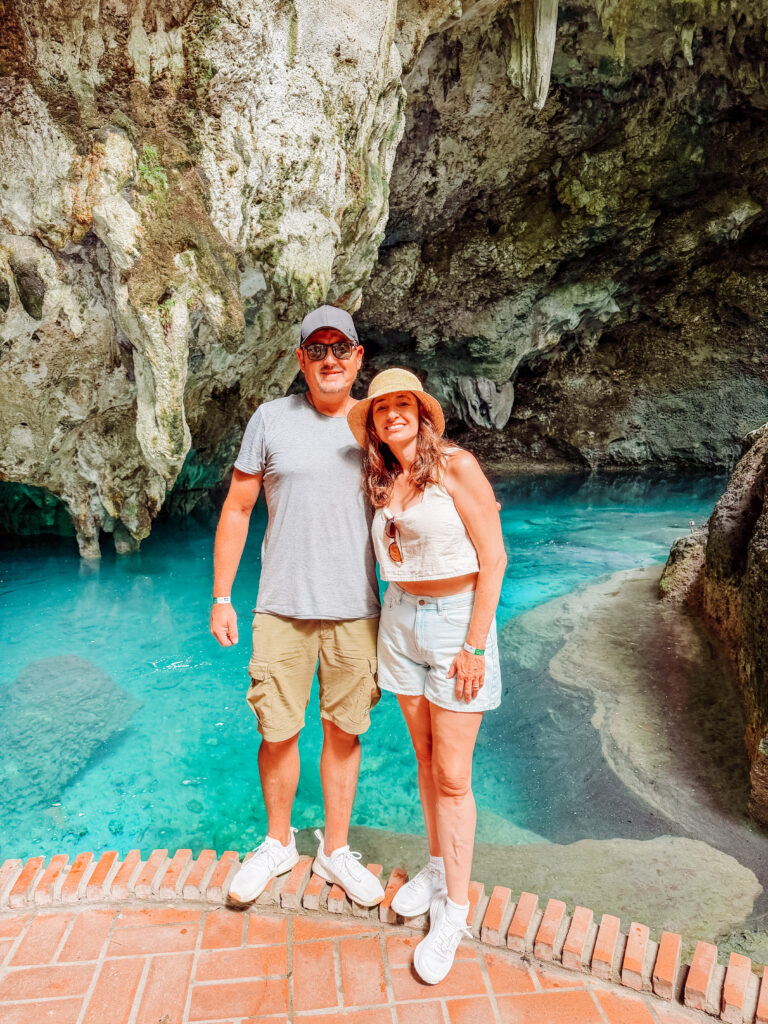 mike and kelly at three eyes national park dominican republic