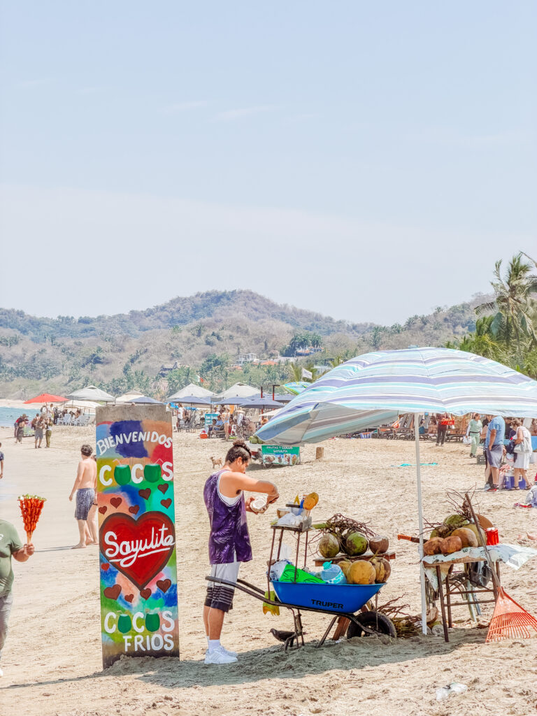 beach sellers in main beach sayulita mexico